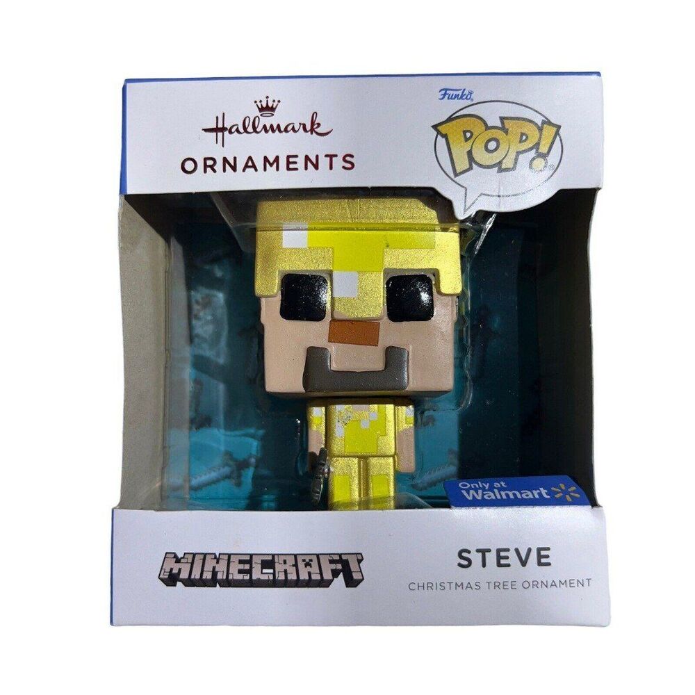 Hallmark 2021 Funko Pop Minecraft STEVE Gold Armor 3” Christmas Tree Ornament
